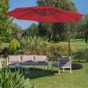 10 Feet Patio Solar Powered Cantilever Umbrella with Tilting System - Wine