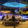 10 Feet Patio Solar Powered Cantilever Umbrella with Tilting System - Blue