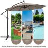 10 Feet Patio Solar Powered Cantilever Umbrella with Tilting System - Coffee