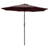 9 Ft Aluminum Tilt Umbrella Wine - As Picture