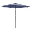 10ft Alu 8LED Strip Umbrella Navy - As Picture