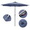 10ft Alu 8LED Strip Umbrella Navy - As Picture