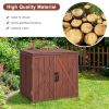 Storage Cabinet with Double Doors Solid Fir Wood Tool Shed Garden Organizer - Reddish Brown - Wood, Fir Wood