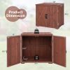 Storage Cabinet with Double Doors Solid Fir Wood Tool Shed Garden Organizer - Reddish Brown - Wood, Fir Wood