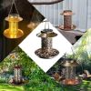 Bird Feeder Weather Resistance Cage Outdoor Refill Solar Night Light  - Bronze