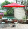 SR Patio Outdoor Market Umbrella with Aluminum Auto Tilt and Crank - Red