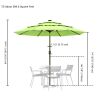 9Ft 3-Tiers 24LEDS Patio Umbrella Fruit Green - LA01