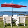 10FT Square Umbrella Waterproof Folding Sunshade Wine Red(Resin Baseis not included) YK - wine res