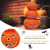 Halloween 3-Tier Color-Changing Lighted Ceramic Pumpkin Lantern - As show