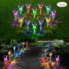 12 Pcs LED Stainless Steel Outdoor Garden Solar Lights for Pathway Walkway Patio Yard Lawn Cool White XH - Multicolor