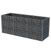 vidaXL Gabion Raised Bed Steel 106.3"x35.4"x39.4" - Silver