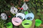 Self-Watering Pot with Drainer Indoor Outdoor Hanging Planter - White