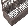 vidaXL Trellis Raised Bed with 3 Pots 32.7"x11.8"x51.2" Poly Rattan Brown - Brown