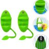 1PC Parrot Feeder With Standing Rack Cuttlefish Bone Holder Plastic Hanging Food Container Cage Accessories Pet Bird Supplies - green