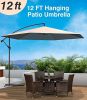 12 FT Outdoor Patio Umbrella Pool Beach Umbrella for Garden Backyard, Champagne - Champagne