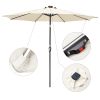 9ft Alu 8LED Strip Umbrella Cream White - As Picture