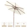 9 Ft Wooden Umbrella Cream White - As Picture