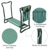 Foldable Garden Kneeler Seat with Kneeling Soft Cushion Pad Tools Pouch Portable Gardener - Green