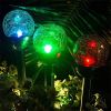 Cracked Glass Ball Stake LED Color Changing Solar Light - Multi-Color