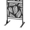 76"H Palm Metal Outdoor Privacy Screen - Black - Iron