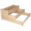 Bosonshop 3 Tier Raised Garden Bed Kit Wooden Planter Box Heavy Duty Solid Fir Wood;  47" x 47" x 21" - 1