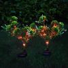 LED Dandelion Flower Stake Light Solar Energy Rechargeable for Outdoor Garden  - Purple