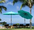 SR Patio Outdoor Market Umbrella with Aluminum Auto Tilt and Crank - Lake blue