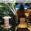 Bird Feeder Weather Resistance Cage Outdoor Refill Solar Night Light  - Bronze