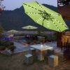 9ft Aluminum Patio Umbrella w/ 32 LEDs Chocolate - LA01