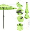 9Ft 3-Tiers 24LEDS Patio Umbrella Fruit Green - LA01