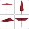 10FT Square Umbrella Waterproof Folding Sunshade Wine Red(Resin Baseis not included) YK - wine res