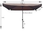 10 x 6.5ft Rectangular Patio Umbrella Outdoor Market Umbrellas with Crank and Push Button Tilt for Garden Swimming Pool Market RT - W65627941