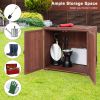 Storage Cabinet with Double Doors Solid Fir Wood Tool Shed Garden Organizer - Reddish Brown - Wood, Fir Wood