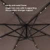 10 FT Solar LED Patio Outdoor Umbrella Hanging Cantilever Umbrella Offset Umbrella Easy Open Adustment with 32 LED Lights - Dark Taupe