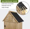 Outdoor Storage Cabinet Tool Shed Wooden Garden Shed with Floor;  Hooks and Asphalt Waterproof Roof; Organizer Wooden Lockers with Fir Wood - Natural