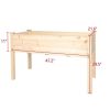 Bosonshop Raised Garden Bed Wood Patio Elevated Planter Box Kit with Stand for Outdoor Backyard Greenhouse (Natural) - 1