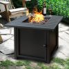 Upland 30' Slat Top Gas Fire Pit Table - Brown