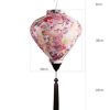 12" Chinese Cloth Lantern Pink Floral Traditional Festival Lampshade Decorative Hanging Paper Lantern - Default