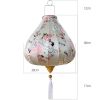 12 Inches Grey Butterfly Satin Cloth Lantern Chinese Hanging Paper Lanterns Festival Decoration for Outdoor Party Wedding Garden - Default