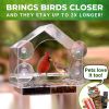 pet bird feeder; Nature Anywhere Clear Plastic Window Bird Feeder for Outside - Clear Window Bird Feeders with Strong Suction Cups - 21.5*20.5*10cm