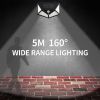 100LED Waterproof Solar Powered Motion Sensor Wall Light Outdoor Garden Lamp - Black