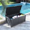 120 Gallon Outdoor Storage Deck Box Resin Patio Storage Lockable for Outdoor Pillows; Garden Tools and Pool Toys - Dark Gray - polypropylene resin