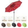 9ft Aluminum Patio Umbrella w/ 32 LEDs Red - As Picture