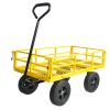 Tool truck; truck; garden truck; truck; easier to transport firewood; PU wheel (yellow) - as Pic