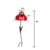 Cone Flower Bird Feeder Outdoor Garden Art Metal Bird Feeder Bring Support - red