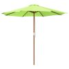 9 Ft Wooden Umbrella Green - As Picture