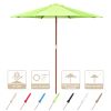 9 Ft Wooden Umbrella Green - As Picture