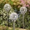 Cracked Glass Ball Stake LED Color Changing Solar Light - Multi-Color